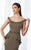 Cameron Blake - 217640 Beaded Wide Scoop Neck Sheath Dress in Brown