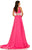 Johnathan Kayne - 8002 Embellished V-neck A-line Dress In Pink