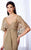 Cameron Blake - 217643 Laced V-Neck Sheath Dress in Gold
