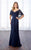 Cameron Blake - 217643 Laced V-Neck Sheath Dress in Blue