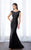 Cameron Blake - 217644 Lace Bateau Neck Mermaid Dress in Black