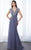 Mon Cheri - Laced Deep V-Neck Sheath Dress 217648