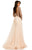 Johnathan Kayne - 8003 Beaded Sheer Long Sleeve Sweetheart Dress In Pink