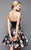 Clarisse - 3302 Floral Plunging Sweetheart Strapless Dress in Black and Multi-Color