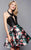 Clarisse - 3302 Floral Plunging Sweetheart Strapless Dress in Black and Multi-Color