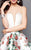 Clarisse - 3302 Floral Plunging Sweetheart Strapless Dress in White and Multi-Color