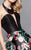 Clarisse - 3302 Floral Plunging Sweetheart Strapless Dress in Black and Multi-Color