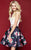 Clarisse - 3303 Two-Piece Floral Cocktail Dress in White and Blue