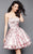 Clarisse - 3310 Strapless Metallic Brocade A-line Dress in Pink