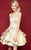 Clarisse - 3310 Strapless Metallic Brocade A-line Dress in Gold