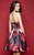 Clarisse - 3312 Strapless Floral Cocktail Dress in Black and Red