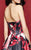 Clarisse - 3312 Strapless Floral Cocktail Dress in Black and Red
