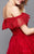 Clarisse - 3314 Off-Shoulder Two-Piece Cocktail Dress in Red