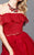 Clarisse - 3314 Off-Shoulder Two-Piece Cocktail Dress in Red