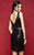Clarisse - 3317 Two-Piece Plunge Sequined Cocktail Dress in Black