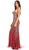 Eureka Fashion - 8005 Rhinestone Jeweled Trumpet Dress in Gold and Red