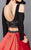 Clarisse - 3326 Long Sleeved Two-Piece Cocktail Dress in Black and Red