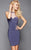 Clarisse - 3330 Illusion Halter Sheath Dress in Gray