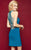 Clarisse - 3330 Illusion Halter Sheath Dress in Blue and Green