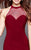 Clarisse - 3330 Illusion Halter Sheath Dress in Red