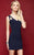 Clarisse - 3331 V-neck Jersey Sheath Dress in Blue