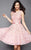 Clarisse - 3335 Simple Lace Perfection Cocktail Dress in Pink