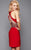 Clarisse - 3338 Bedazzled Halter Sheath Dress in Red