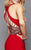 Clarisse - 3338 Bedazzled Halter Sheath Dress in Red