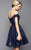 Clarisse - Off-Shoulder Sequined Lace Short Dress 3345 in Blue