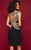 Clarisse - 3352 Gold Crystal Beaded Off Shoulder Dress in Black