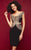 Clarisse - 3352 Gold Crystal Beaded Off Shoulder Dress in Black