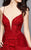Clarisse - 3366 Plunging Neckline Lace Cocktail Dress in Red