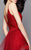 Clarisse - 3366 Plunging Neckline Lace Cocktail Dress in Red
