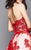 Clarisse - 3367 Beaded Lace Strapless Cocktail Dress in Red and White