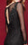 Clarisse - 3368 Sheer Bateau Lace Sheath Dress in Black