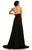 Johnathan Kayne - 8006 Gold Beaded Halter Chiffon A-line Dress In Black and Gold