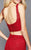Clarisse - Alluring Two-Piece Lace Cocktail Dress 3381 in Red