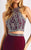 Clarisse - s3006 Bedazzled Halter Column Dress in Marsala