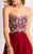 Clarisse - s3012 Strapless Crystal Embellished Cocktail Dress in Red