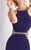 Clarisse - s3046 Crystal Ornate Fitted Cocktail Dress In Blue