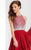 Clarisse - s3068 Jeweled Illusion Halter A-line Dress in Red