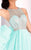 Clarisse - s3068 Jeweled Illusion Halter A-line Dress in Green