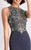 Clarisse - s3075 Embellished Jewel Column Dress in Gray