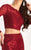 Clarisse - s3128 Two Piece Lace Embellished Dress in Red