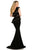 Johnathan Kayne - 8007 Adorned Asymmetrical Peplum Mermaid Gown In Black