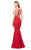 Colors Dress - 1539 Sleeveless Halter Mermaid Gown in Red