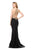 Colors Dress - 1545 Lace V-Neck Evening Gown in Black