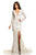 Johnathan Kayne - 8009 Fitted Lace Mermaid Gown with Train in White