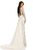 Johnathan Kayne - 8009 Fitted Lace Mermaid Gown with Train in White