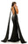 Johnathan Kayne - 8010 Crystal Embellished Caped Evening Gown in Black